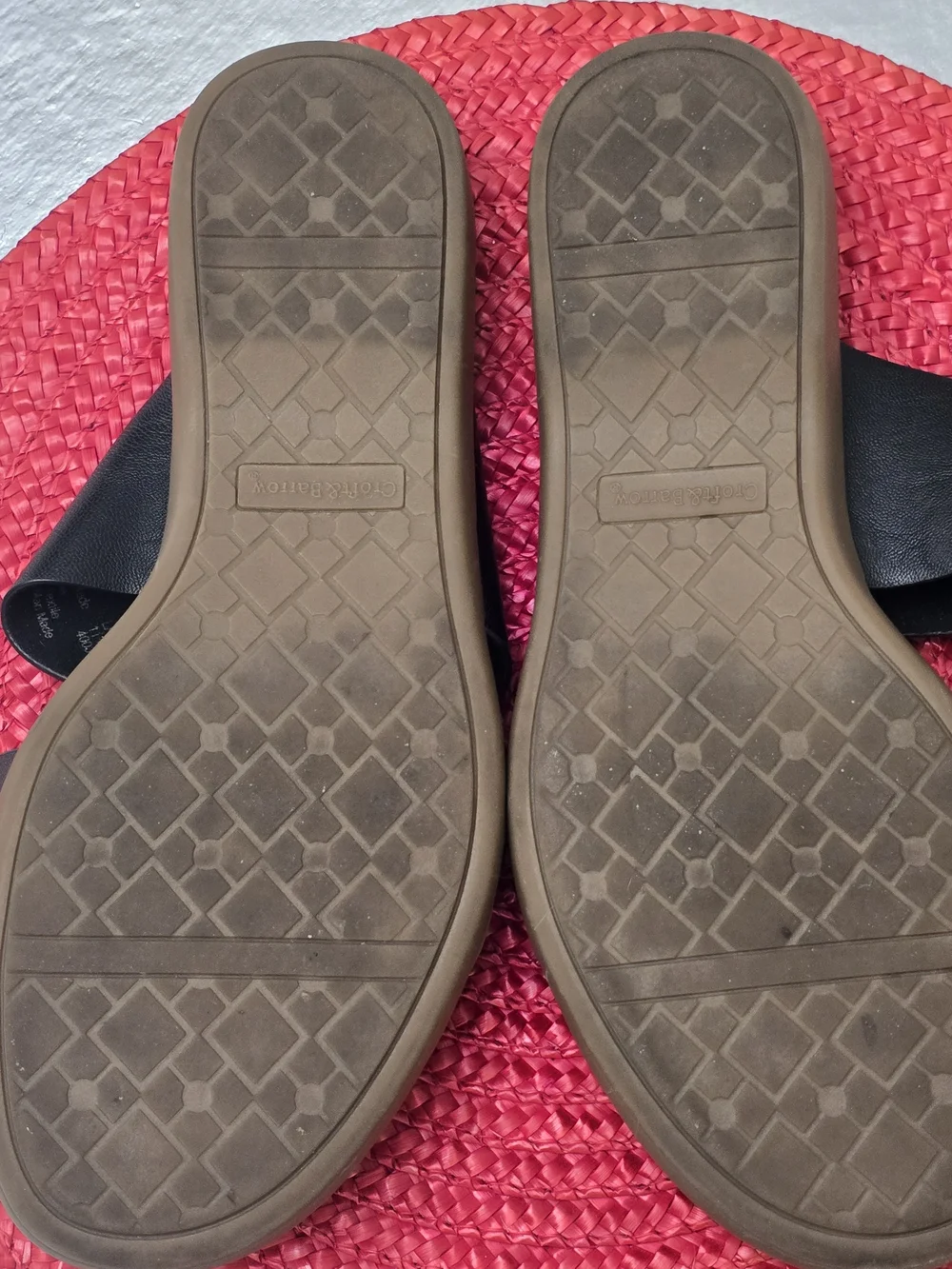 croft & barrow Black Triple-Strap Slide Sandals with Buckle Size 9